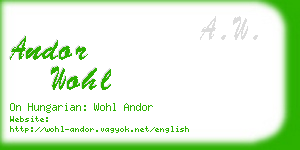 andor wohl business card